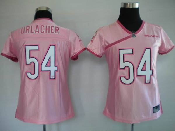 Bears #54 Brian Urlacher Pink Lady Stitched NFL Jersey - Click Image to Close